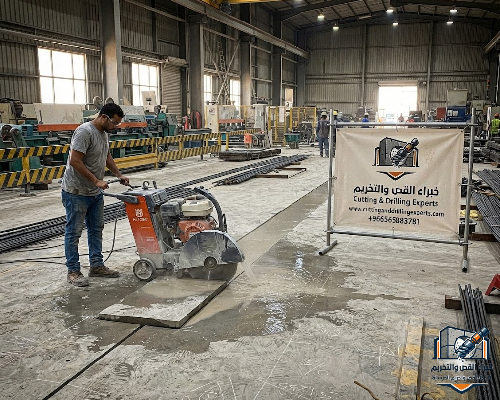 تنفيذ قص الخرسانة المسلحة باستخدام مناشير الألماس والواير الماسي في المشاريع السعودية بدقة عالية